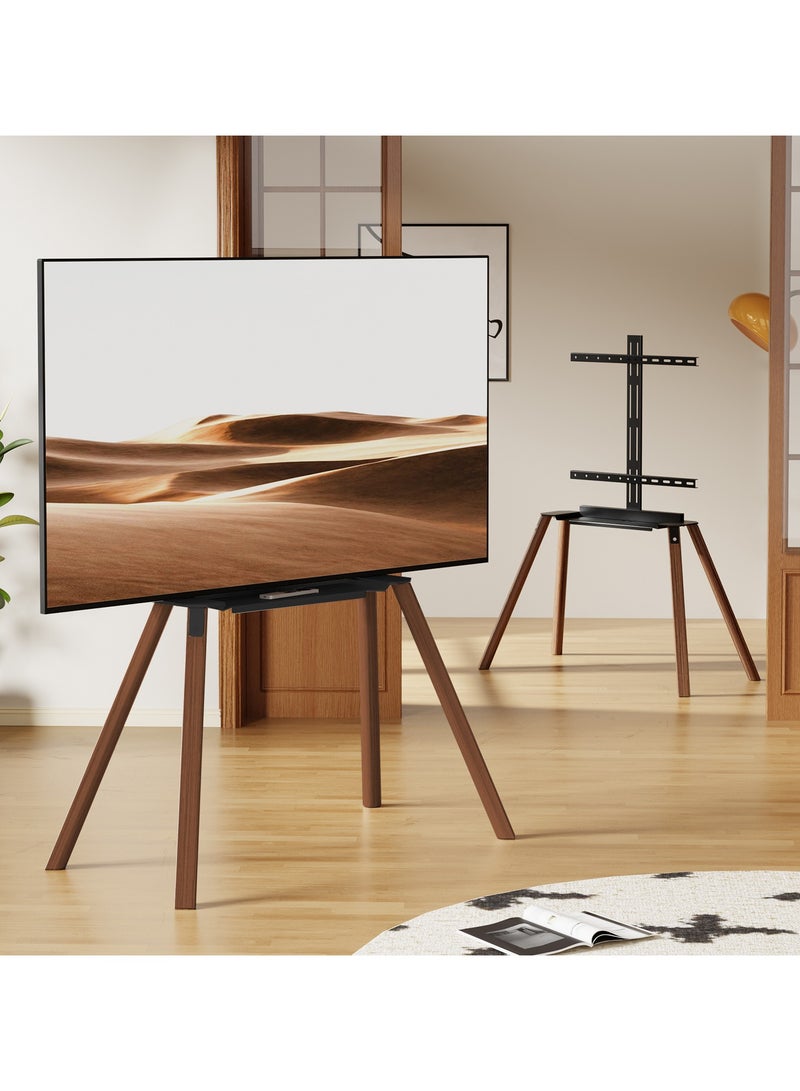 Chulovs Easel TV Stand for 32-75 inch LCD LED Flat, Height Adjustable Tripod TV Floor Stand with Wood Legs - Image 3